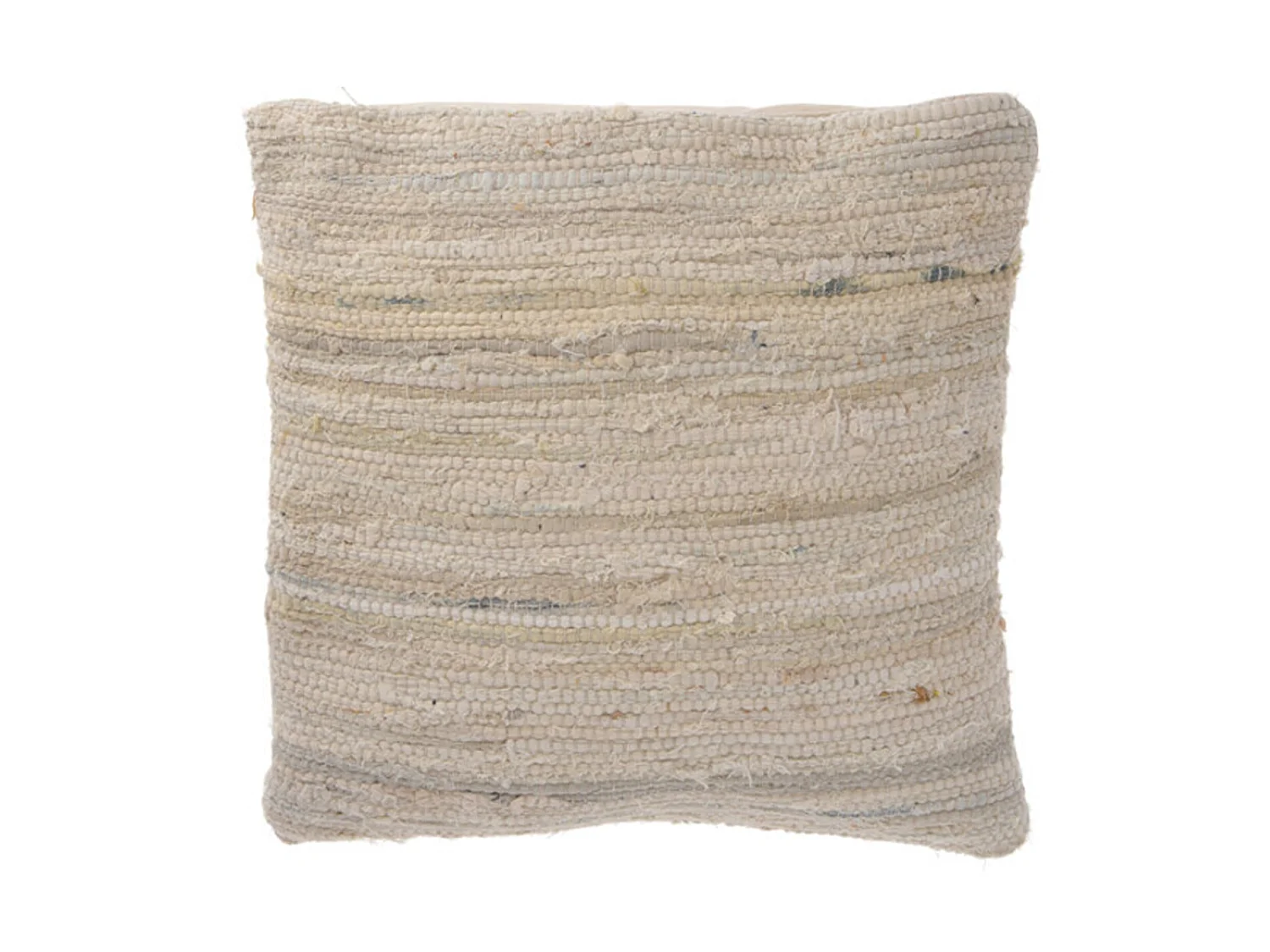 Coussin de Canapé Carré en Coton Denim Beige Déhoussable