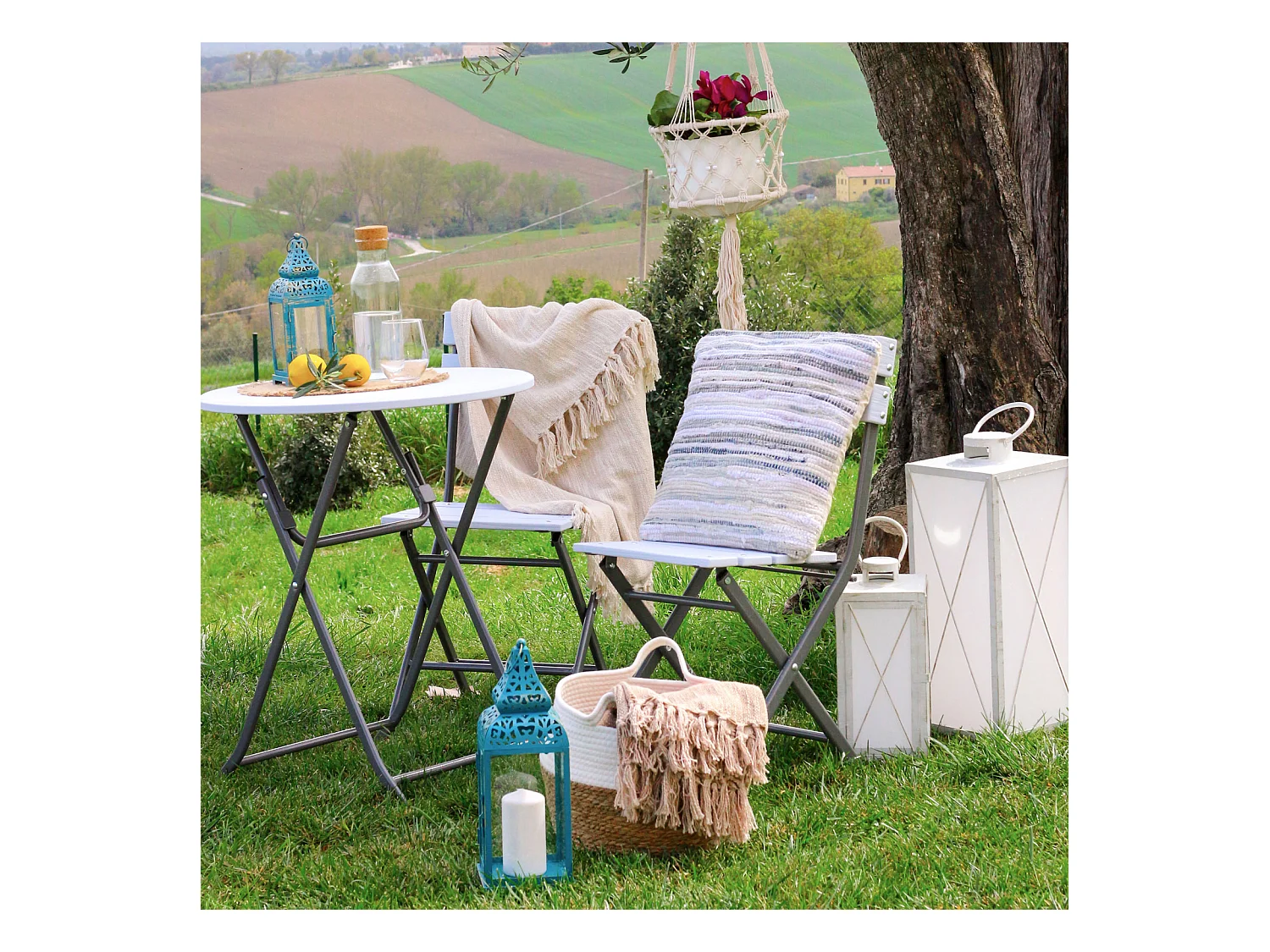 Cuscino Quadrato Cuscino per Esterno Casa Blu Azzurro in Cotone Denim