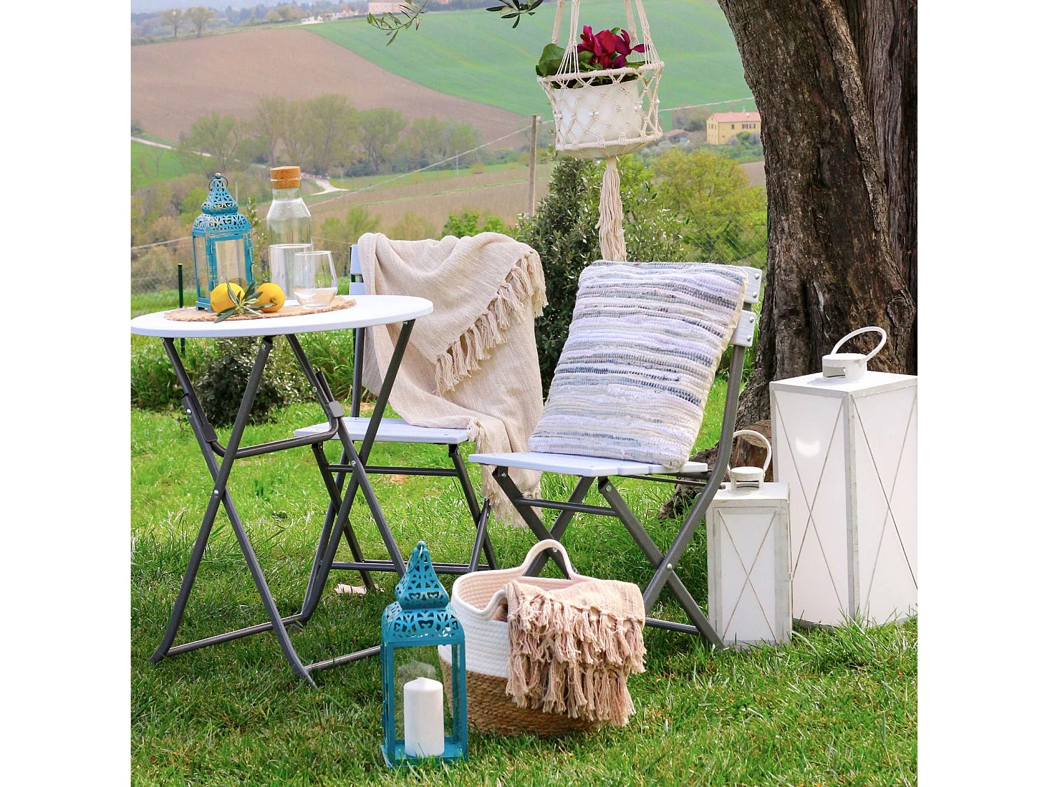 Cuscino Quadrato Cuscino per Esterno Casa Blu Azzurro in Cotone Denim