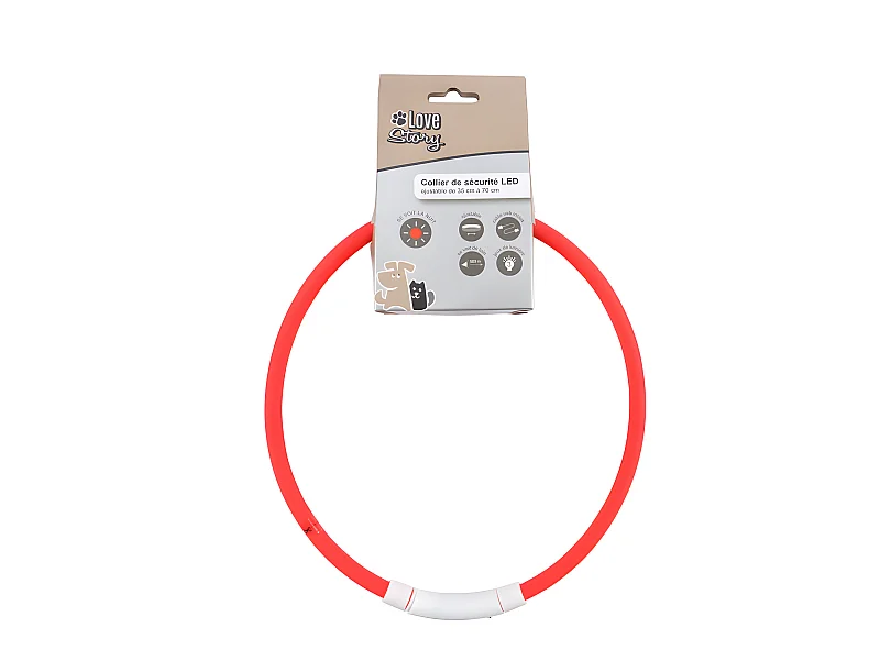 Collier pour Chien "USB & Waterproof" 70cm Rouge