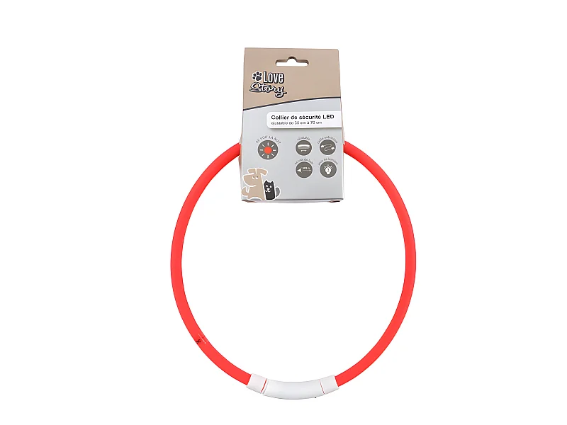 Collier pour Chien "USB & Waterproof" 70cm Rouge
