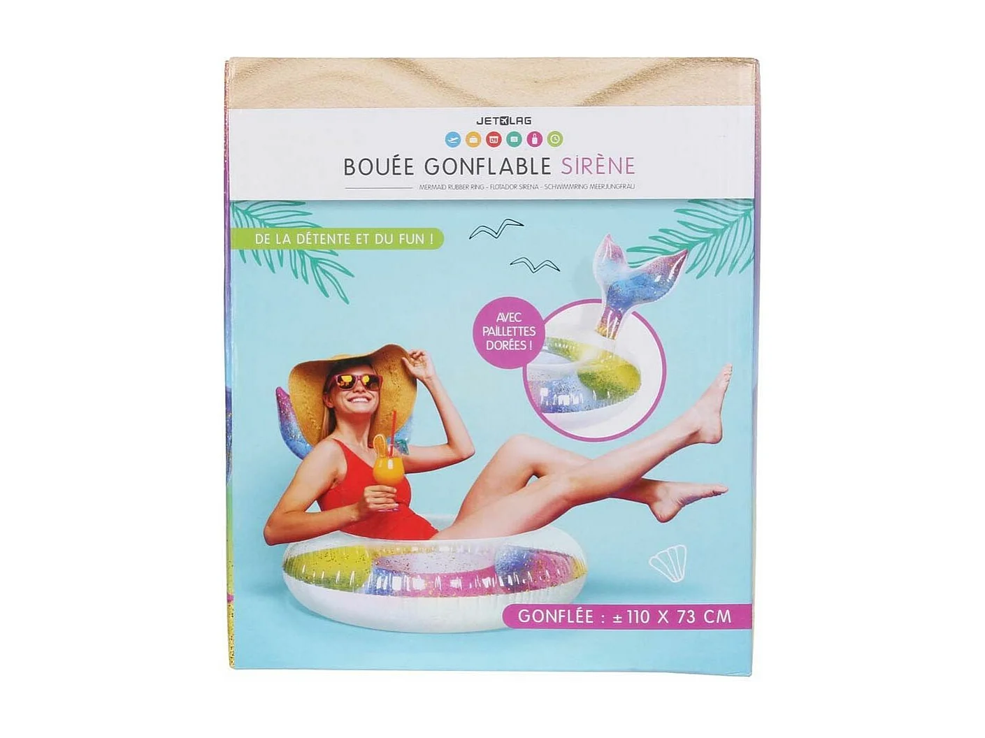 Bouée Gonflable "Sirène" 110cm Multicolore