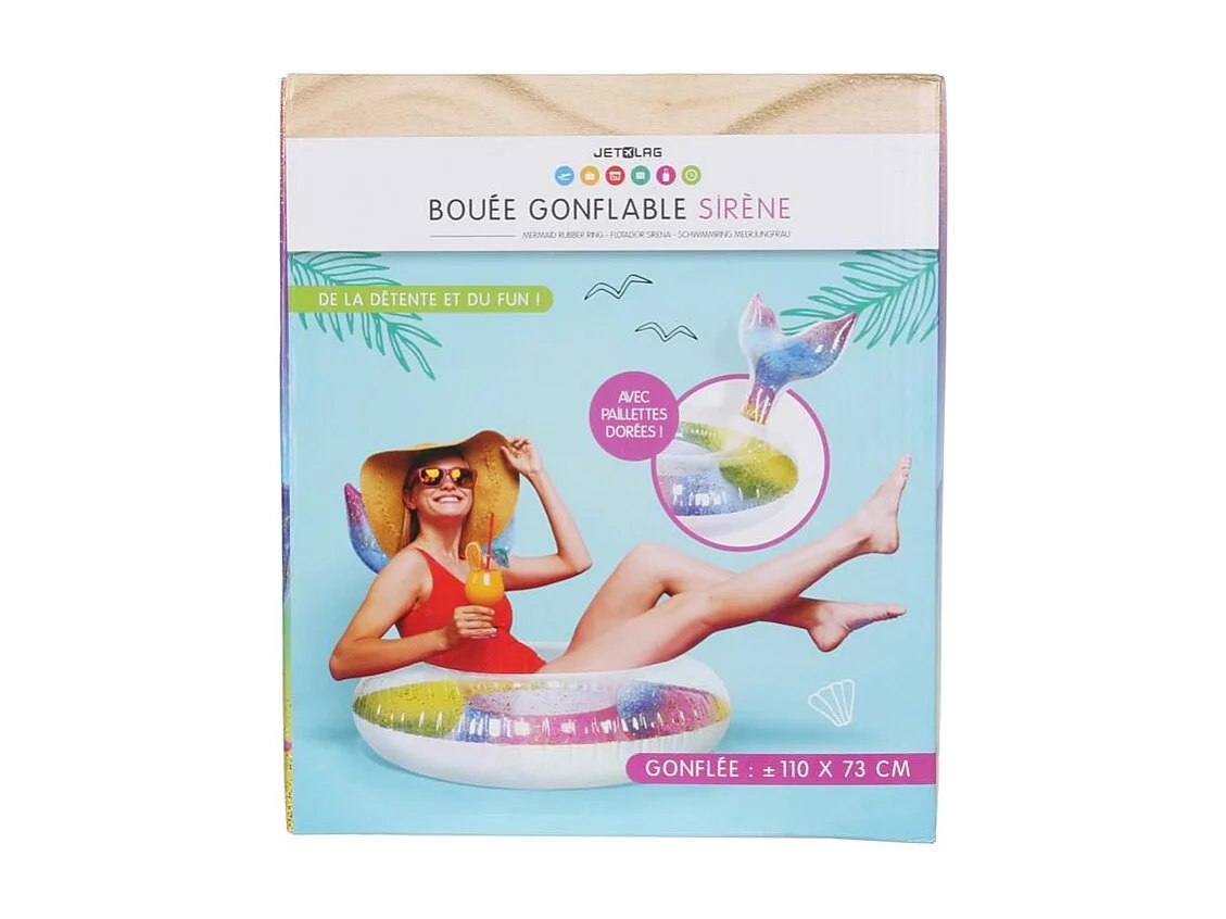 Bouée Gonflable "Sirène" 110cm Multicolore