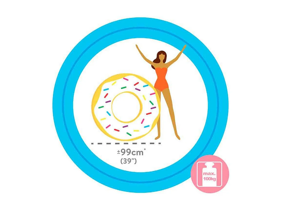 Bouée Gonflable "Donut" 114cm Multicolore