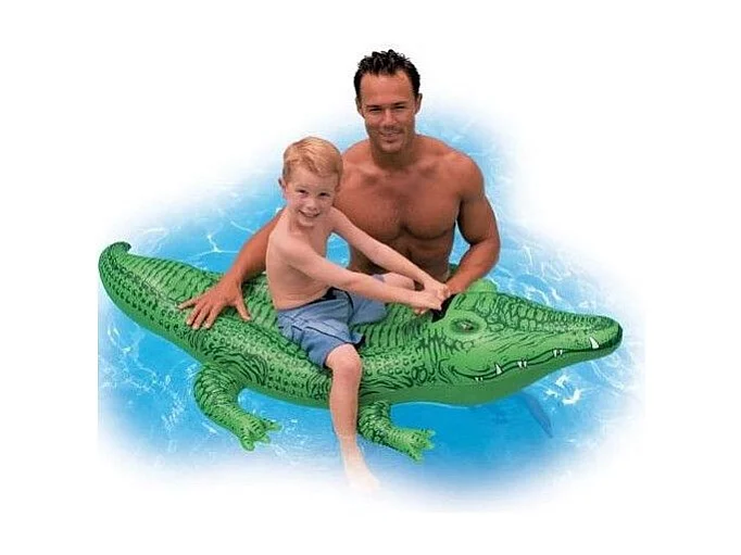 Crocodile gonflable à chevaucher - Jeu de piscine Intex