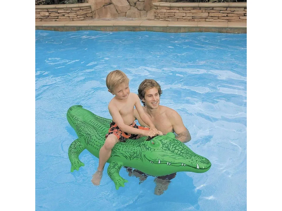 Crocodile gonflable à chevaucher - Jeu de piscine Intex