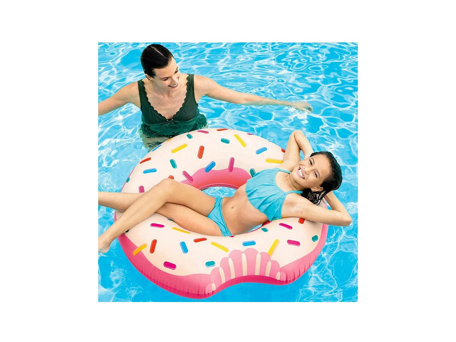 Bouée Gonflable "Donut Croqué" 107cm Multicolore
