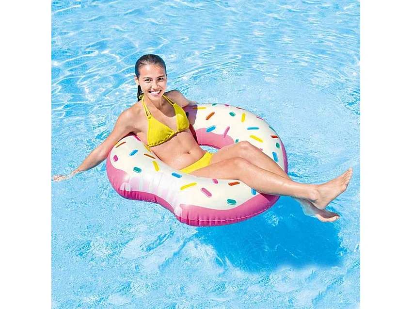 Bouée Gonflable "Donut Croqué" 107cm Multicolore