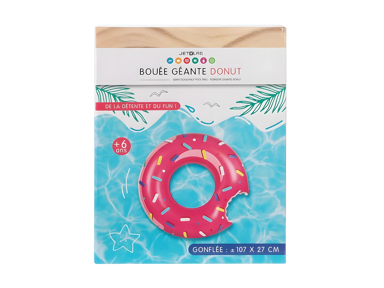 Bouée Gonflable "Donut" 108cm Rose