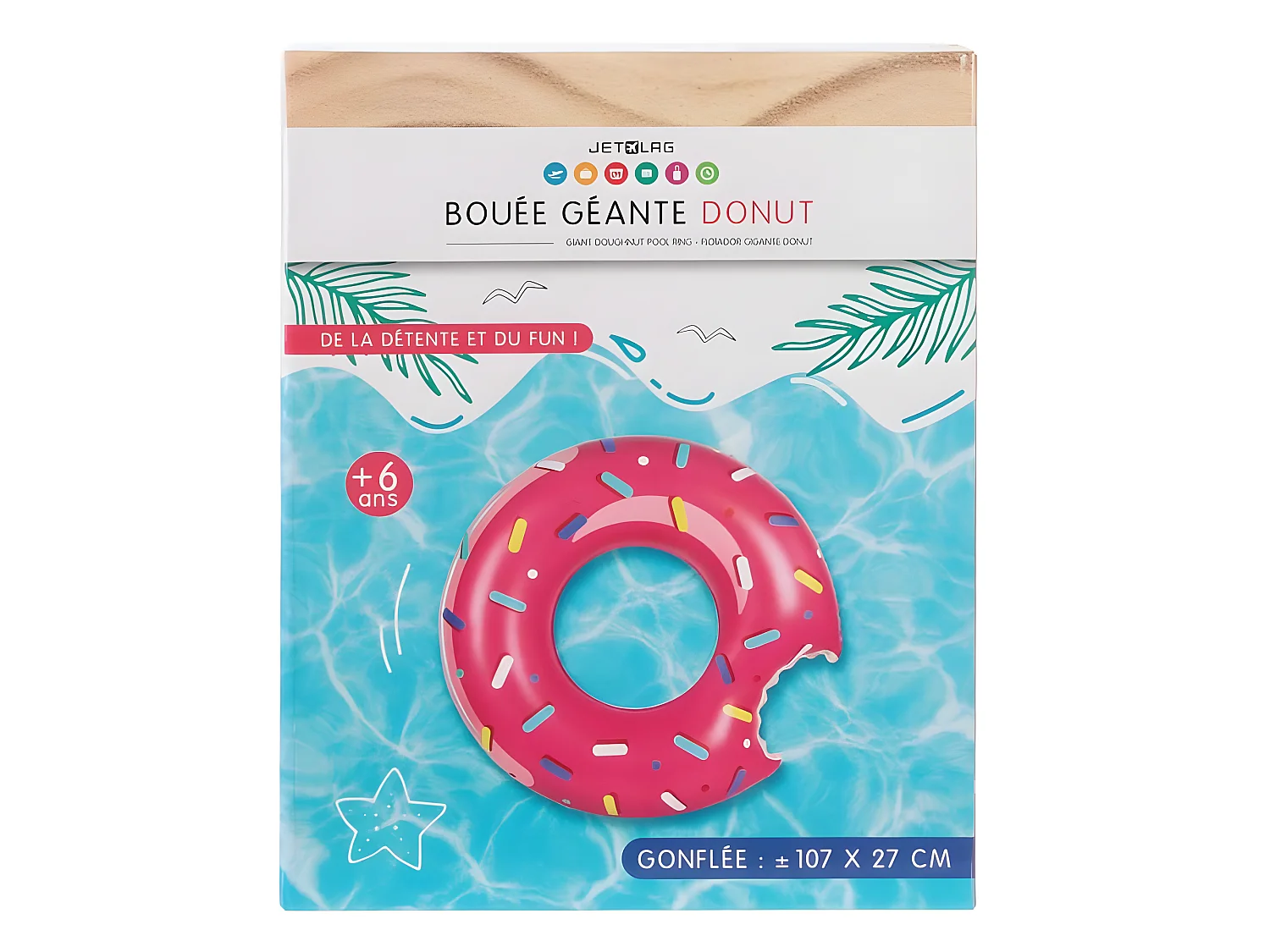 Bouée Gonflable "Donut" 108cm Rose