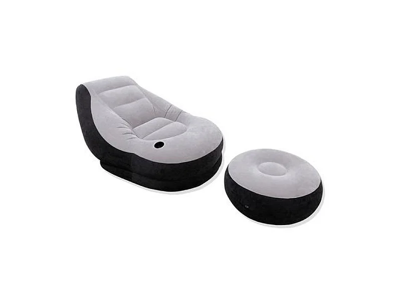 Fauteuil & Pouf Gonflables "Ultra Lounge" 130cm Gris