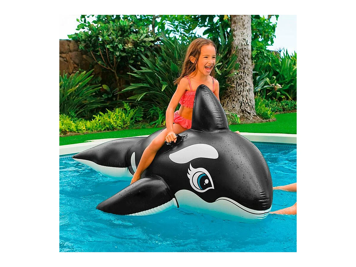 Bouée Gonflable à Chevaucher "Orque" 193cm Noir