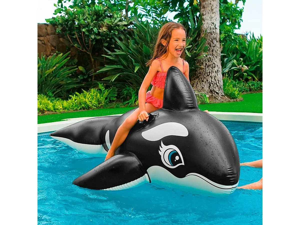 Bouée Gonflable à Chevaucher "Orque" 193cm Noir