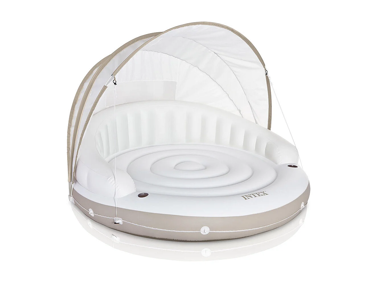 Matelas Gonflable Rond "Lounge Caraïbes" Blanc