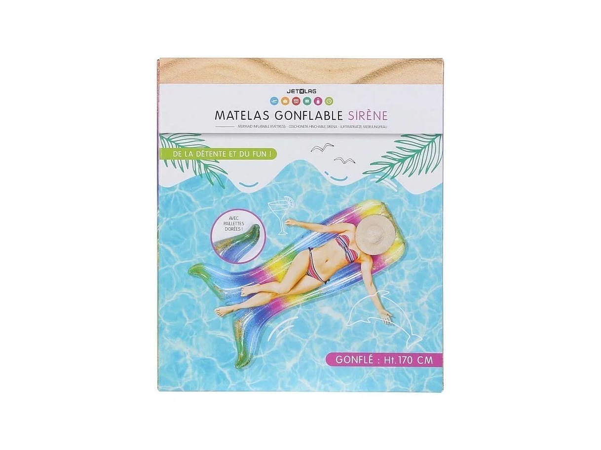 Matelas Gonflable "Sirène" 170cm Multicolore