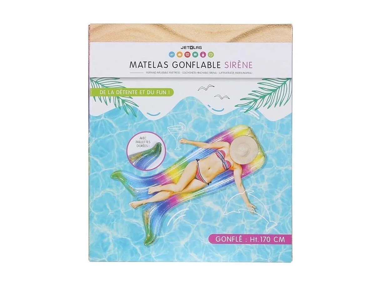 Matelas Gonflable "Sirène" 170cm Multicolore