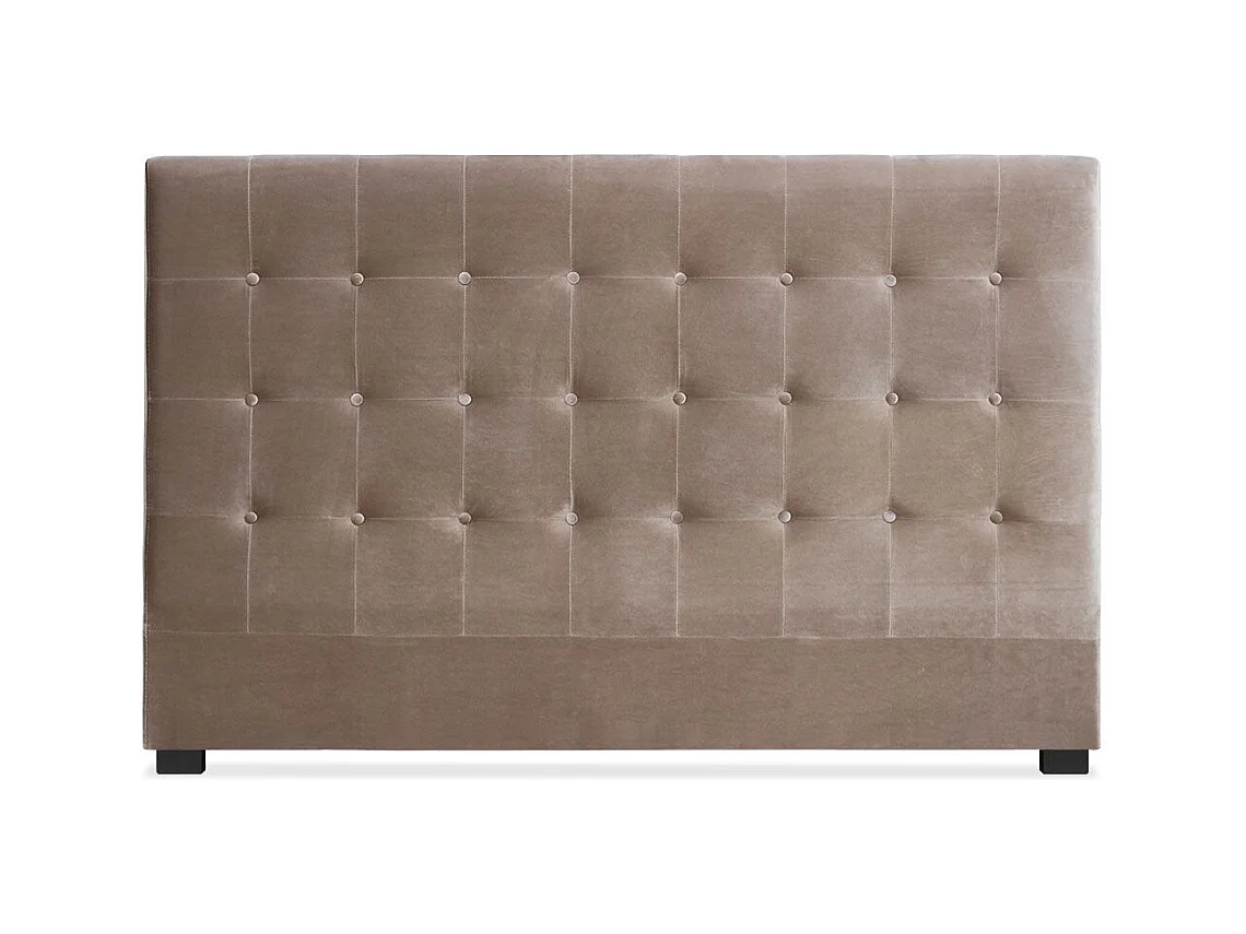 Tête de Lit Capitonnée en Velours "Amor" 180cm Taupe