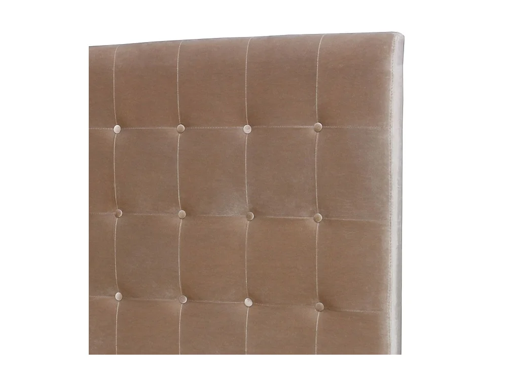 Tête de Lit Capitonnée en Velours "Amor" 180cm Taupe