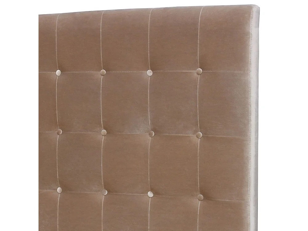 Tête de Lit Capitonnée en Velours "Amor" 180cm Taupe