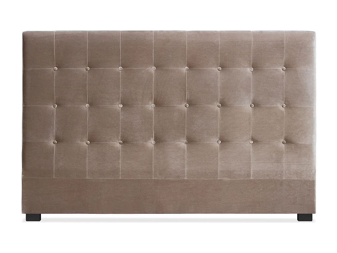 Tête de Lit Capitonnée en Velours "Amor" 180cm Taupe