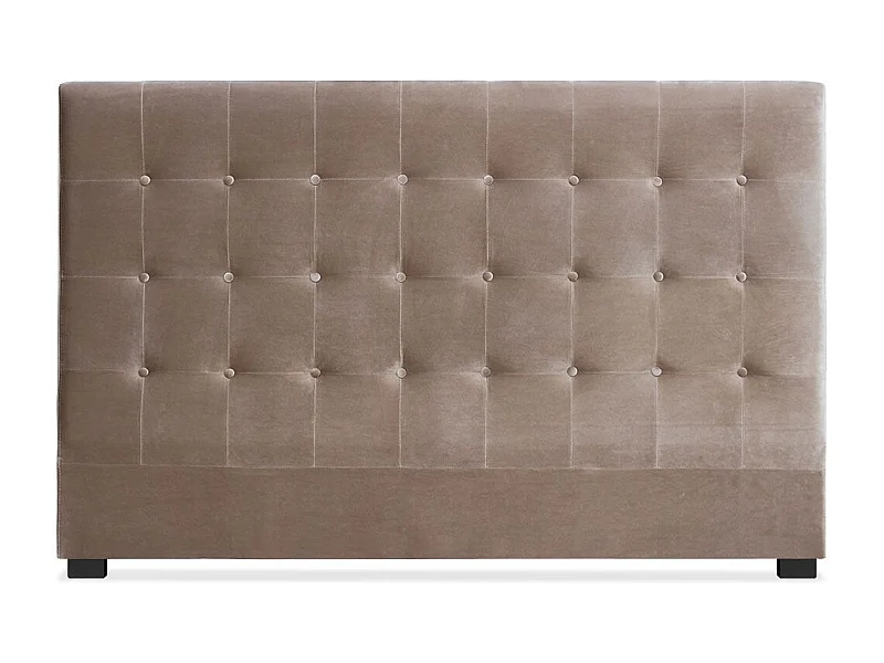 Tête de Lit Capitonnée en Velours "Amor" 180cm Taupe