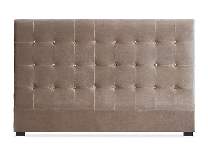 Tête de Lit Capitonnée en Velours "Amor" 180cm Taupe