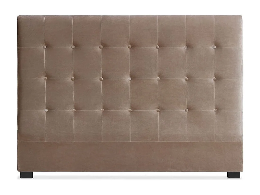 Tête de Lit Capitonnée en Velours "Amor" 160cm Taupe