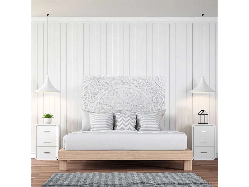 Tête De Lit en Bois "Vesta" 140cm Blanc