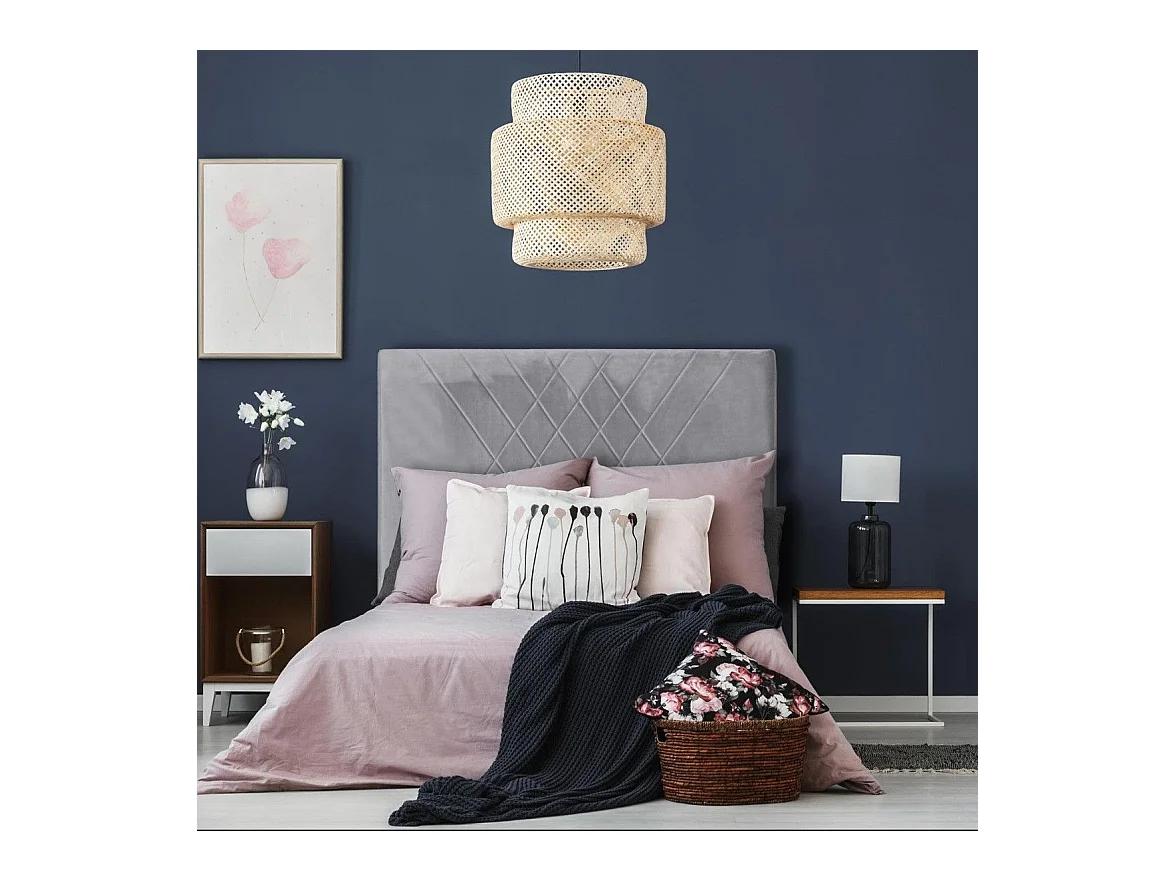 Tête de Lit en Velours "Jones" 140cm Gris