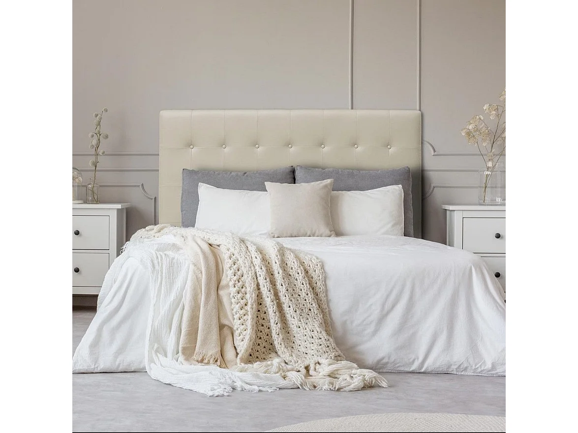 Tête de Lit Capitonnée "Amor" 160cm Beige