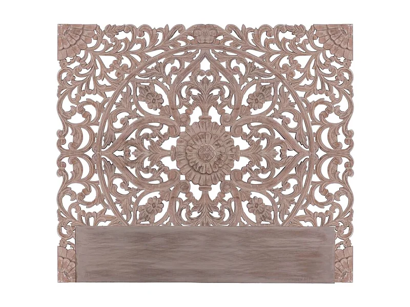 Holzkopfteil "Grisy" 160cm Braun Blumenschnitzereien Design & Trend