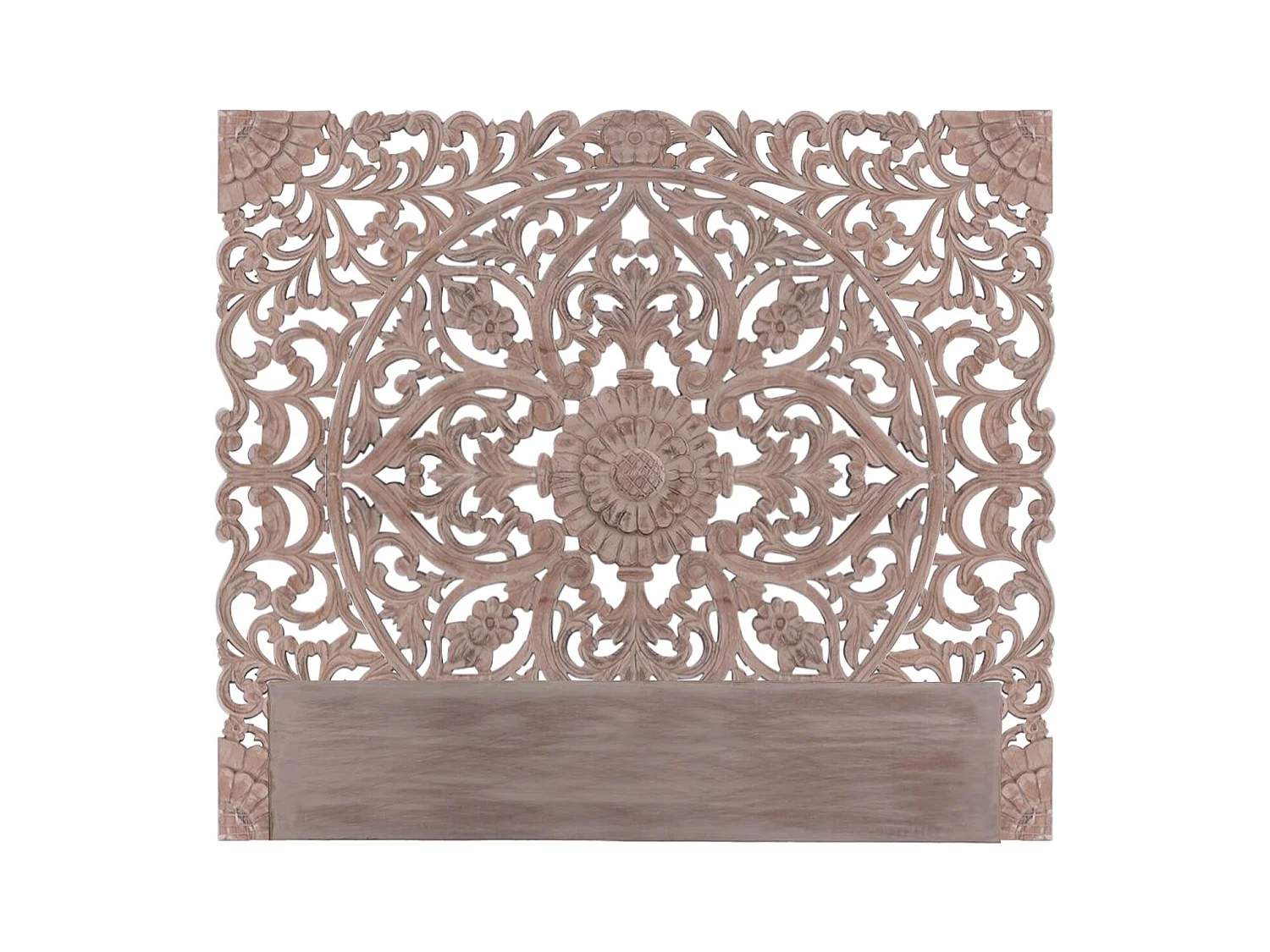 Holzkopfteil "Grisy" 160cm Braun Blumenschnitzereien Design & Trend