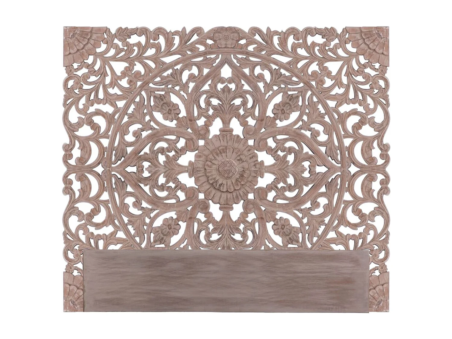 Holzkopfteil "Grisy" 160cm Braun Blumenschnitzereien Design & Trend