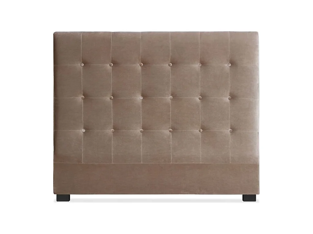 Tête de Lit Capitonnée en Velours "Amor" 140cm Taupe