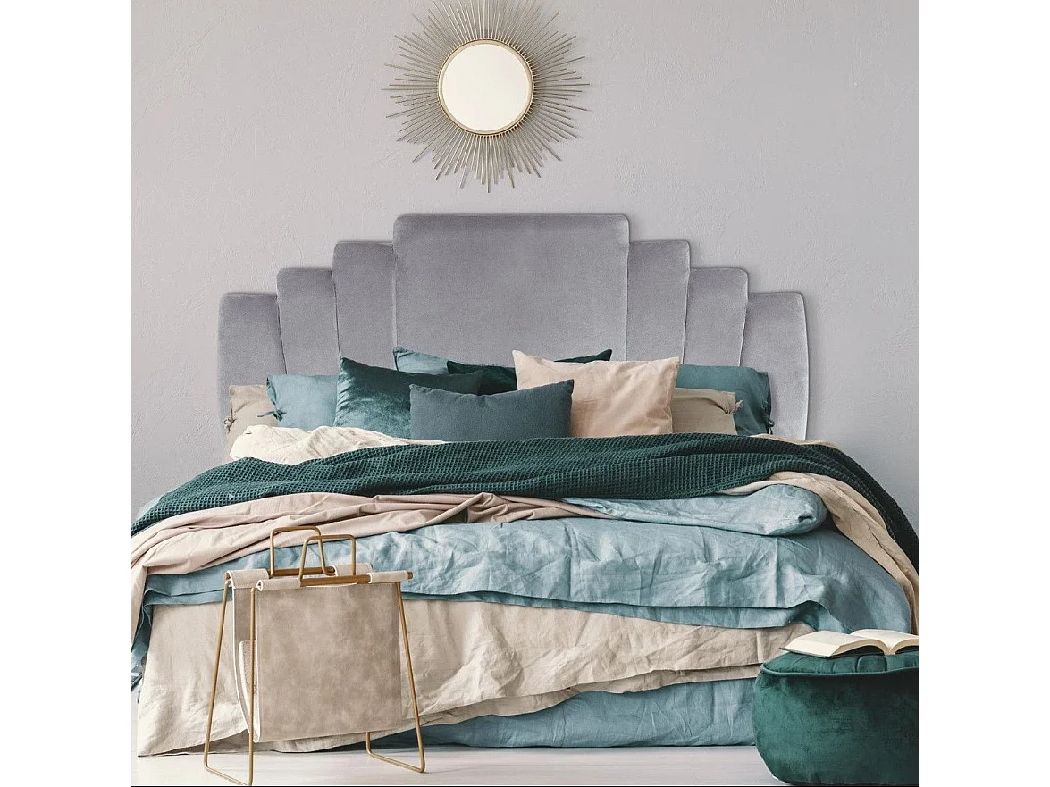 Tête de Lit en Velours "Renaya" 180cm Argent