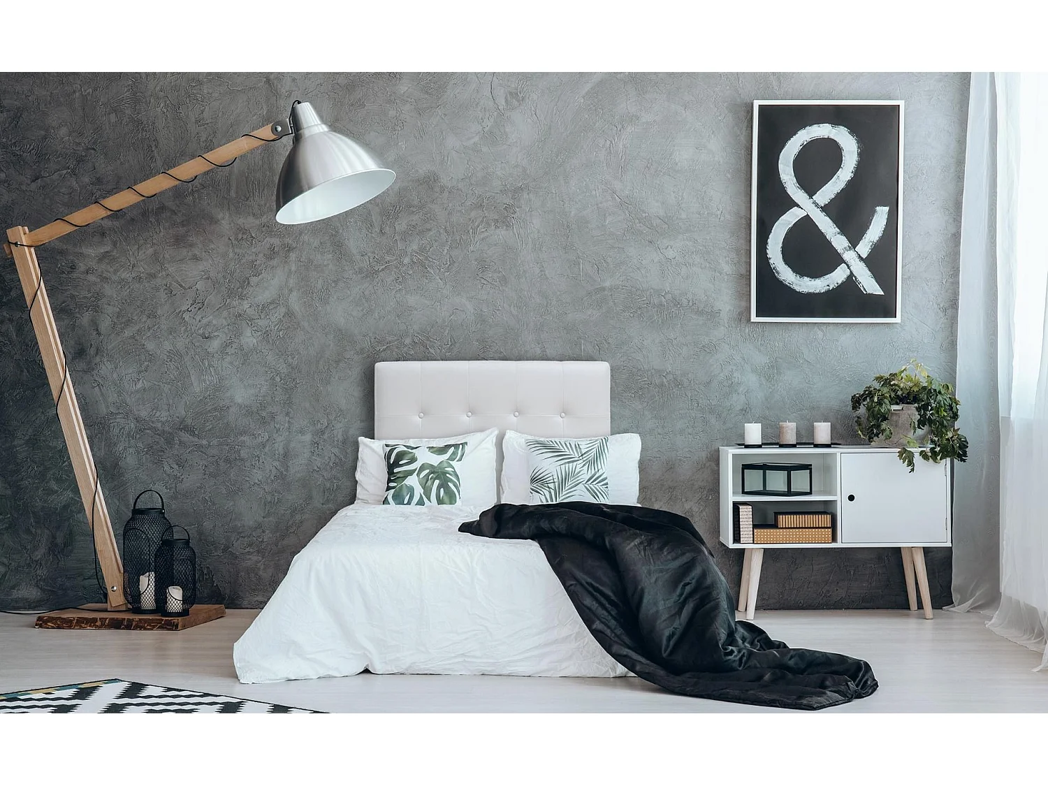 Tête de Lit Capitonnée "Amor" 90cm Blanc