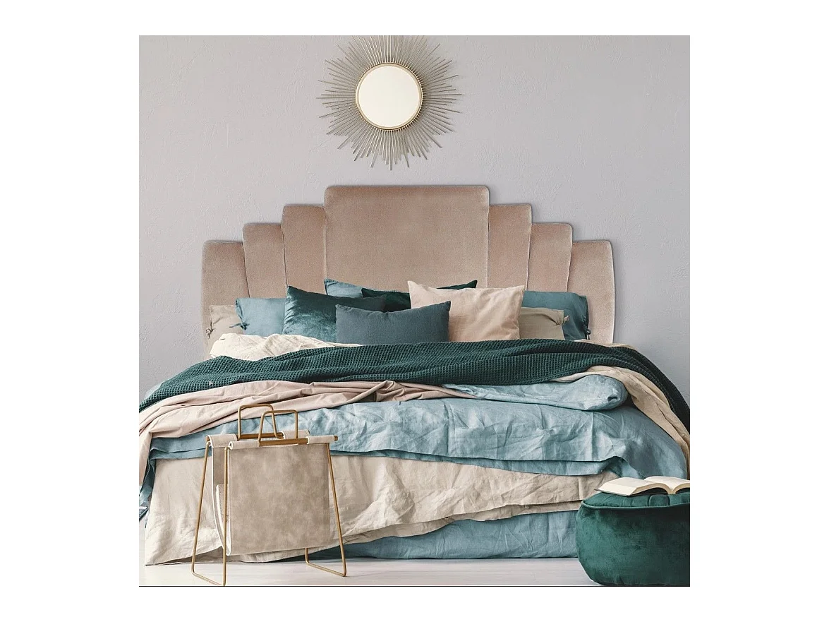 Testata Letto in Velluto Taupe "Renaya" 180cm Elegante & Morbida