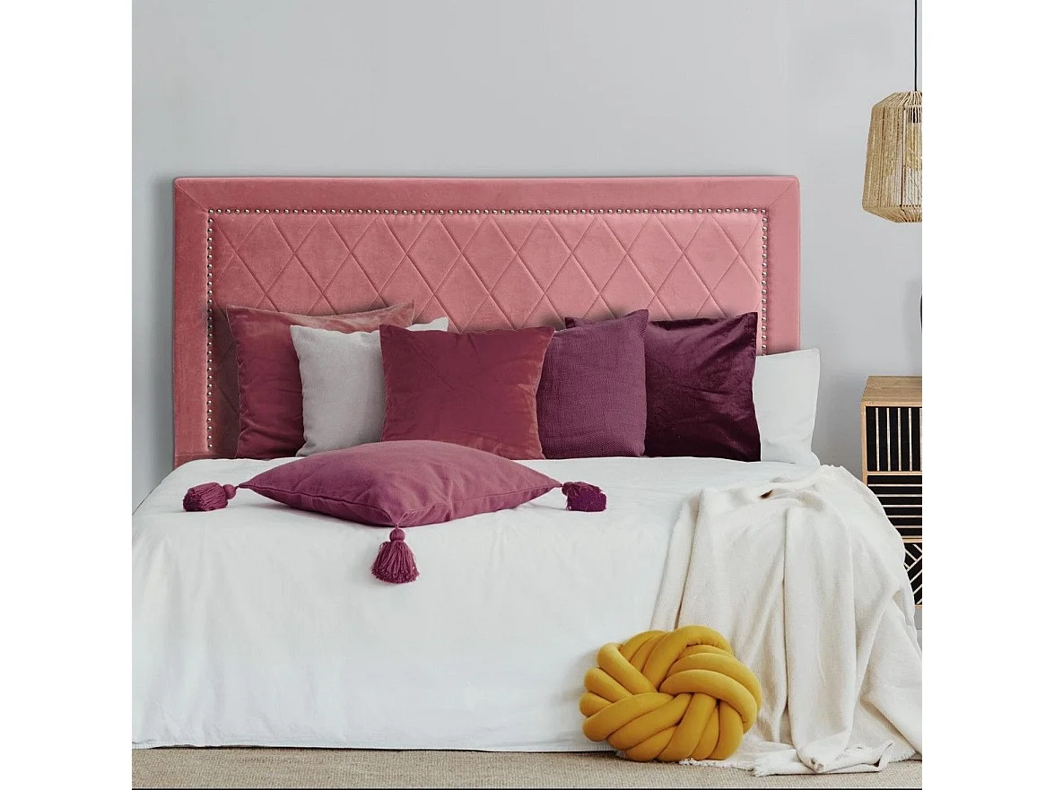Tête de Lit Design en Velours "Sofia" 140cm Rose
