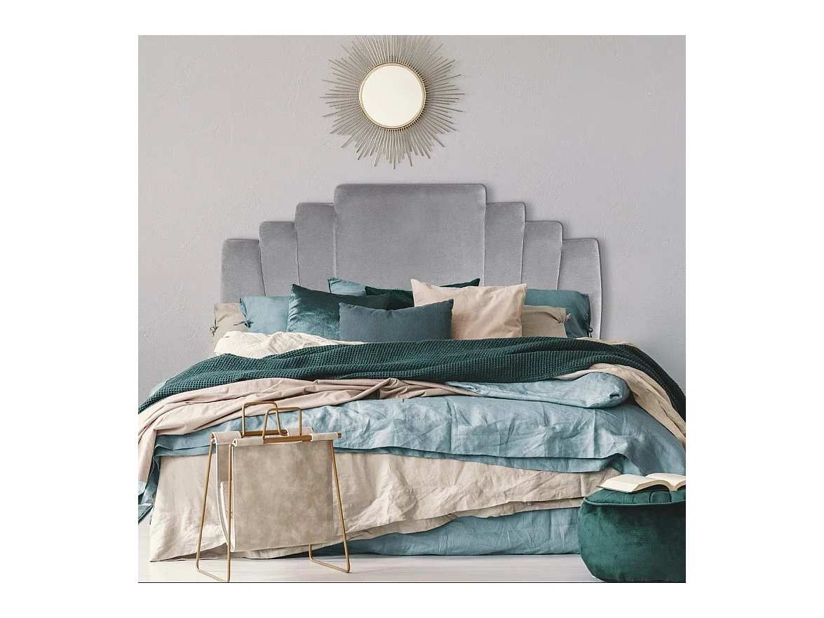 Tête de Lit en Velours "Renaya" 160cm Argent