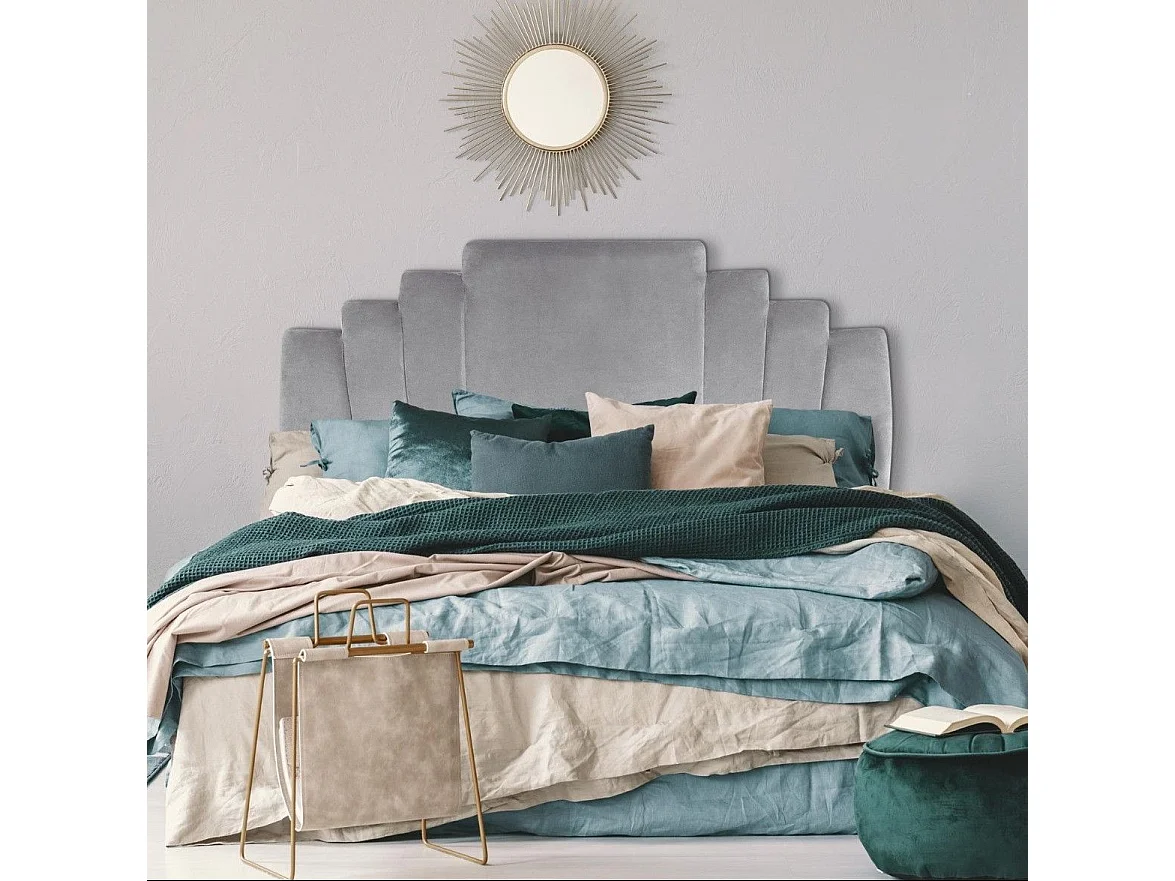 Kopfteil Samt "Renaya" Silber 160cm - Praktisches & Trendiges Design