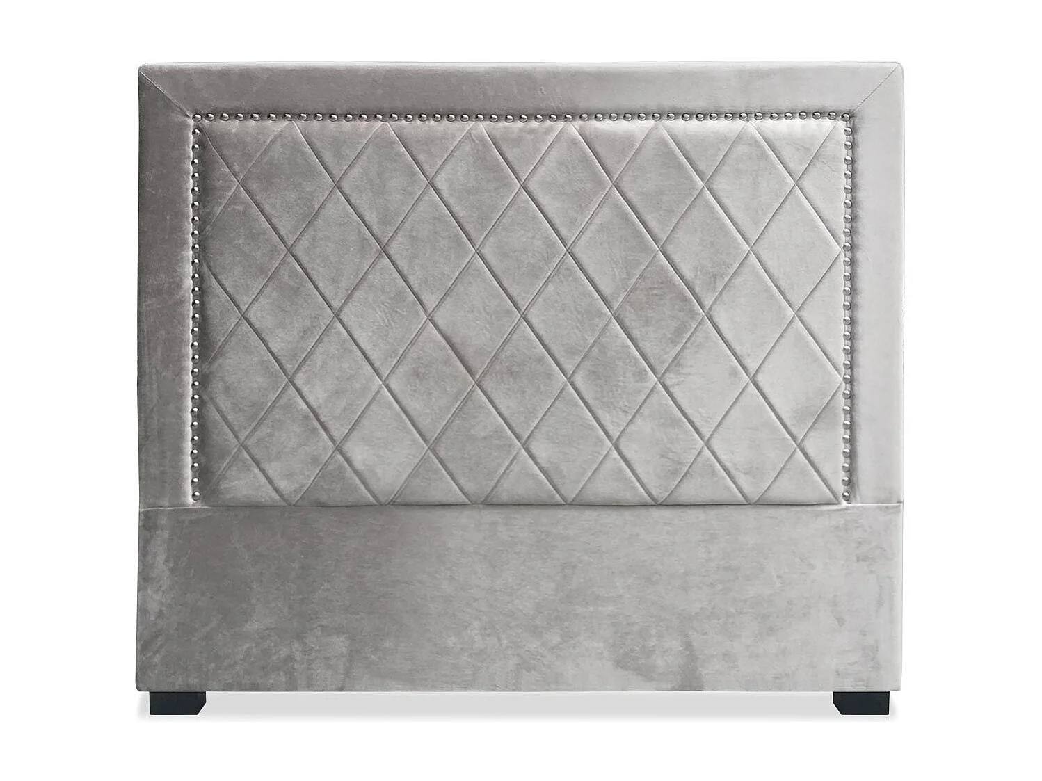 Tête de Lit Design en Velours "Sofia" 140cm Argent