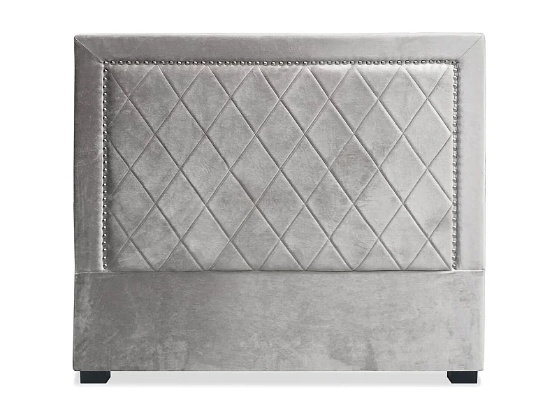Tête de Lit Design en Velours "Sofia" 140cm Argent