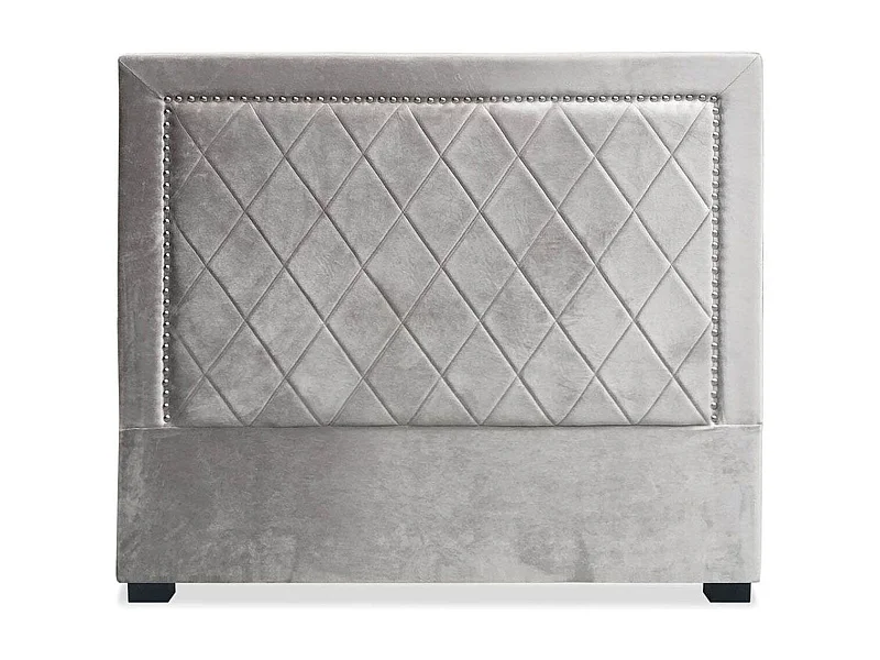Tête de Lit Design en Velours "Sofia" 140cm Argent