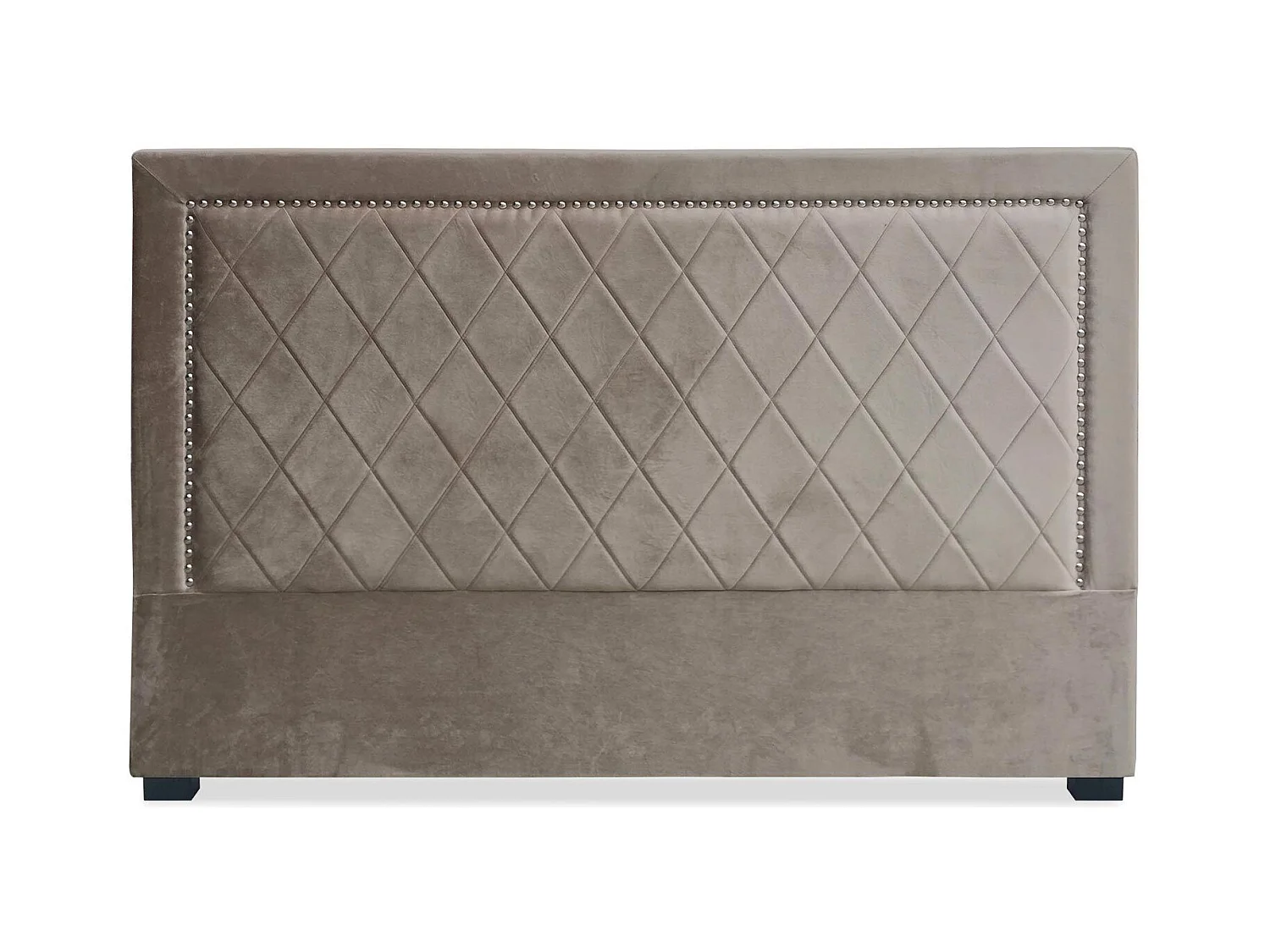 Testiera Meghan da 180cm in velluto color talpa