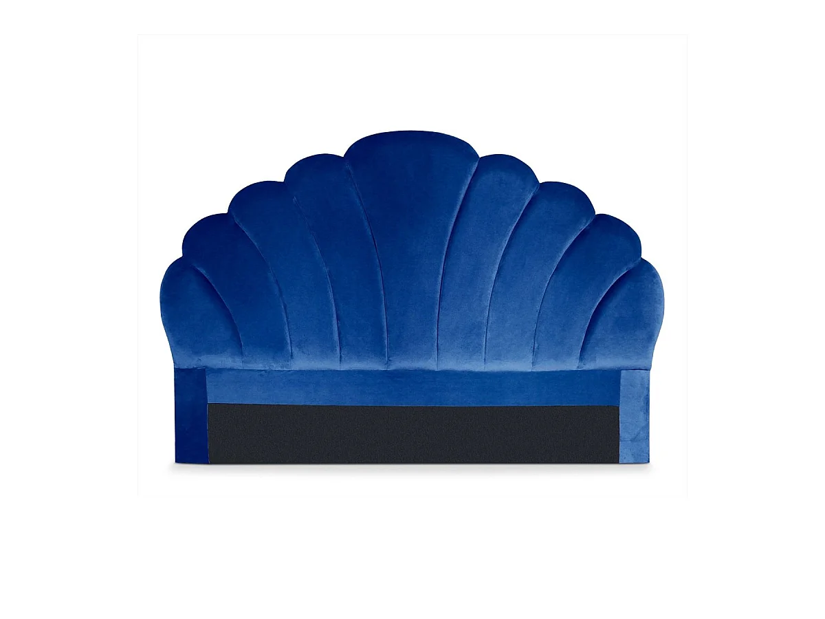 Testiera Letto in Velluto Blu Mermaid 160cm Design a Conchiglia