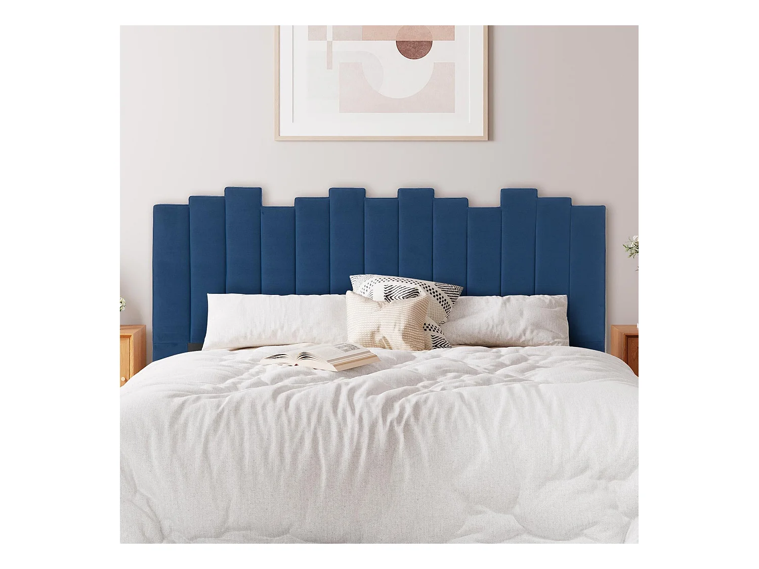 Testiera Lucky da 180 cm in velluto blu