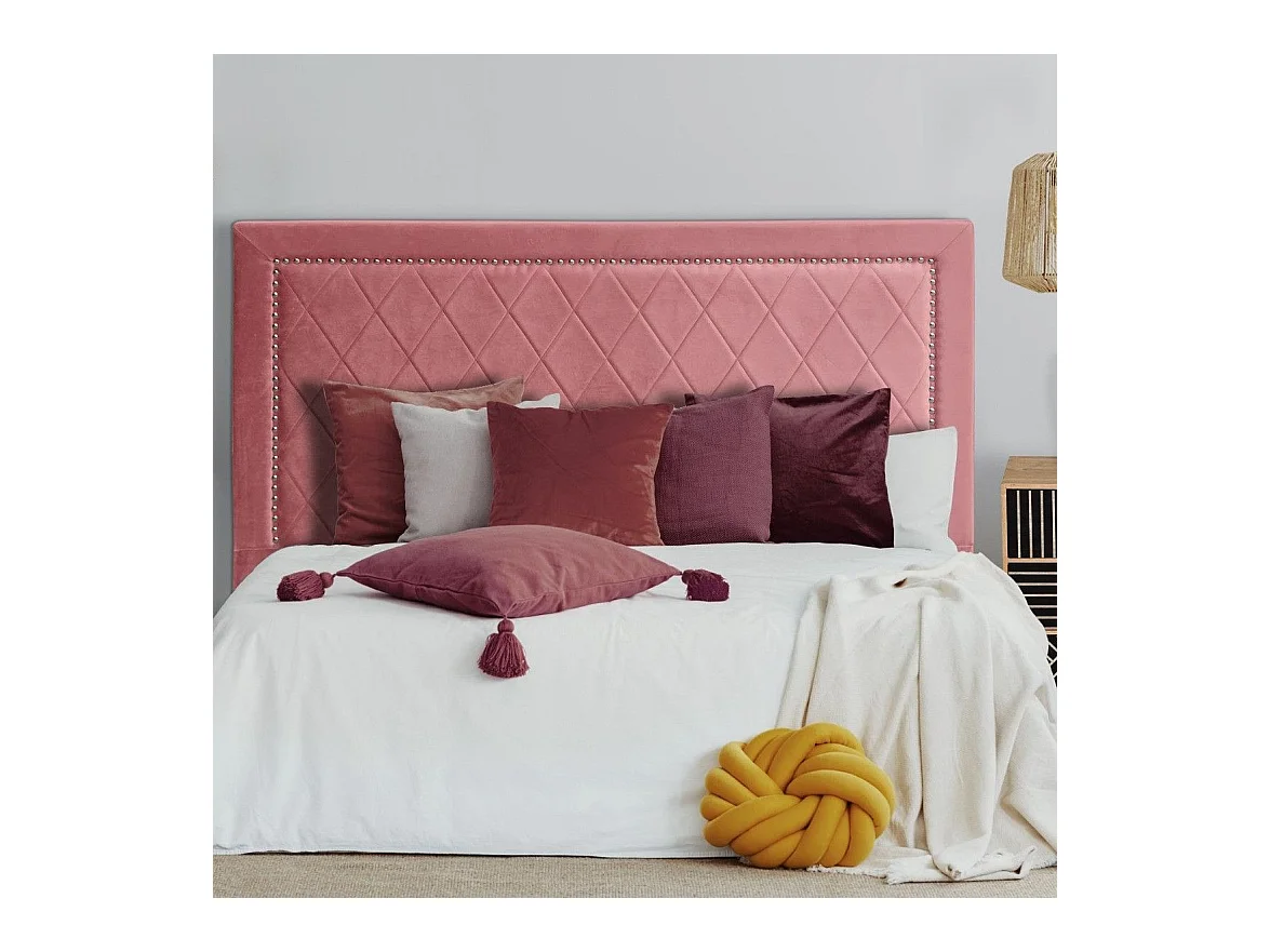 Tête de Lit Design en Velours "Sofia" 160cm Rose