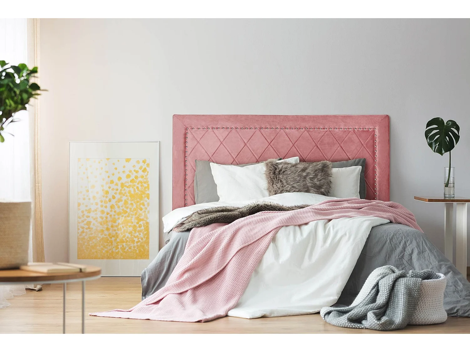 Tête de lit Meghan 160cm Velours Rose