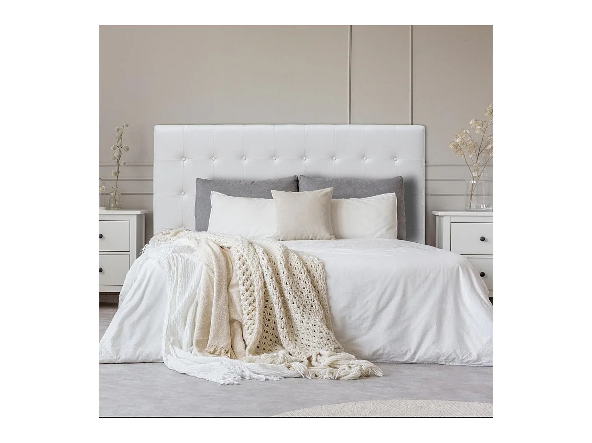 Tête de Lit Capitonnée "Amor" 180cm Blanc