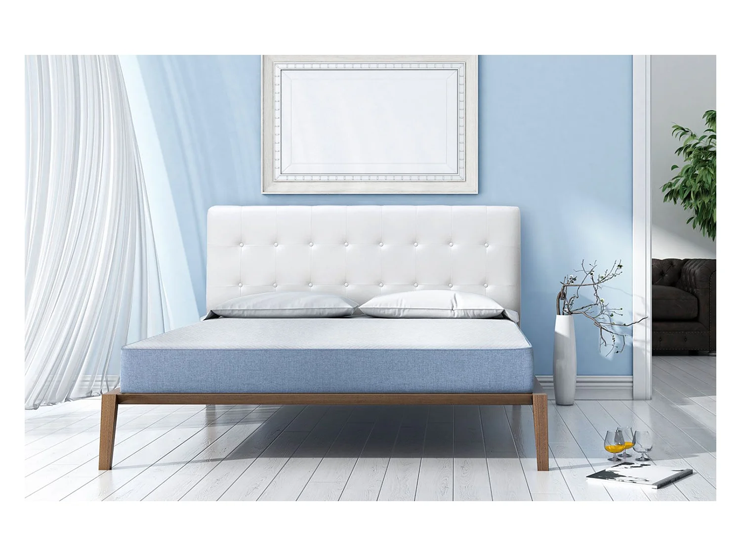 Tête de Lit Capitonnée "Amor" 180cm Blanc